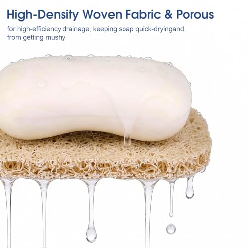 8 Pack Soap Holder, Beige Bar Soap Saver Dish for Shower, 4.5" x 3" | High-Efficiency Drainage & Non-Slip, Lift Pads Sponge Tray for Kitchen Sink, Bathroom, Travel, Hotel Cleaning Supplies - color: Beige