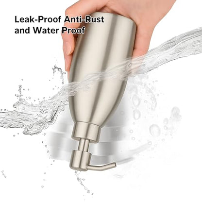 304 Stainless Steel Soap Dispenser 16oz Rust-Proof Liquid Soap Pump Bottle for Kitchen or Bathroom Countertop Hand Dish Lotion Leak-proof (Brushed Nickel) - color: Brushed Nickel