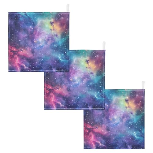 YETTASBIN Galaxy Muslin Baby Hand Washcloths, Soft Cotton Bath Face Towel, 4 Layers Extra Absorbent Feeding Burp Cloth for Newborn Infant, 5 Pack - size: 12 Inch x 5 Pack
