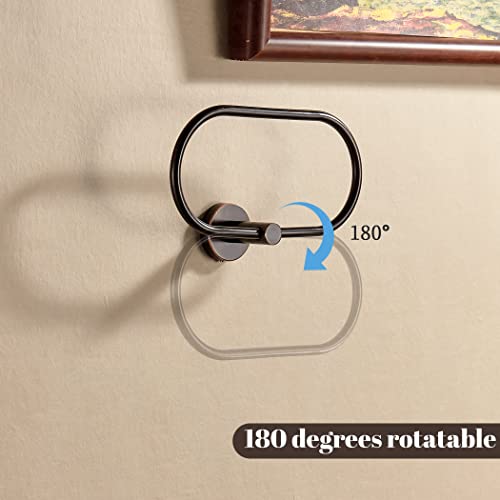 BigBig Home Bronze Towel Ring, Bathroom Towel Holder, Bath Oil Rubbed Hand Towel Rack Hanger Wall Mounted Farmhouse - color: Bronze Towel Ring Ellipse