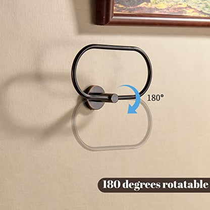 BigBig Home Bronze Towel Ring, Bathroom Towel Holder, Bath Oil Rubbed Hand Towel Rack Hanger Wall Mounted Farmhouse - color: Bronze Towel Ring Ellipse
