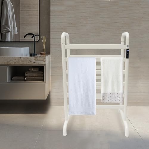 Dual-Row Freestanding Electric Towel Warmer Rack, 180W Fast Heat-Up Towel Rack with LED Display & Timer,12 Bars Towel Dryer for Bathroom, Large 23.62"x31.5" Drying Area