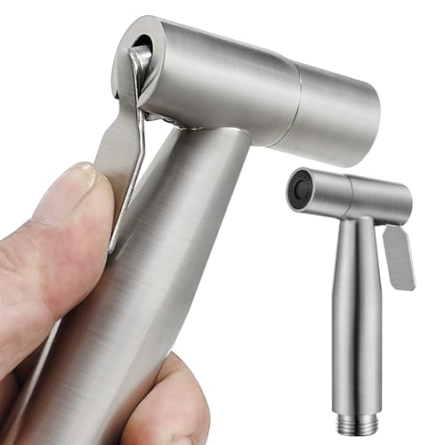 BARROCK 2 Pack Bidet Sprayer Head Only, Stainless Steel Handheld Shattaf Jet Spray for Toilet, Baby Cloth Diaper Sprayer with Adjustable Water Pressure Control, Brushed Nickel - color: Brushed Nickel
