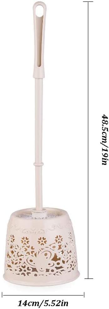 Toilet Brush Plastic Home Toilet Brush Holder Stand Guard Set Bathroom Cleaning Tools Cleaning Brush Long Handle Toilet Brush Toilet Tools (Color : Beige) - color: Beige
