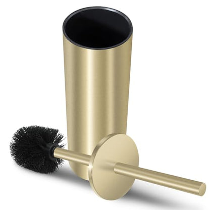 Stainless Steel Toilet Brush with Holder Set for Bathroom Storage and Organization Toilet Bowl Cleaner Brush and Holder (1, Gold) - color: Gold
