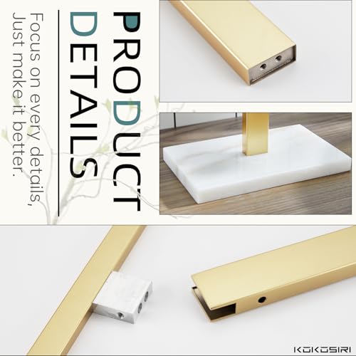 KOKOSIRI Hand Towel Holder Stand Towel Rack with Marble Base for Bathroom Kitchen Vanity Countertop, Gold Stainless Steel 15.7'' Height THS0002-SM-BG - color: Brushed Gold, size: 1-Bar