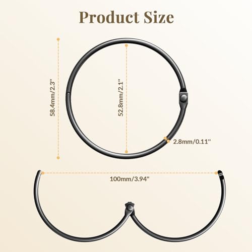 Bathway Shower Curtain Rings, Bathway Shower Curtain Hooks, Black Shower Curtain Rings Rust Proof, Anti-Drop Shower Rings for Curtain, Shower Hooks for Shower Curtain Rod Bathroom Curtain Rings - color: Black, style: Classic Round