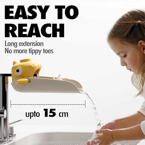 2 Pack Faucet Extender for Toddlers Universal Sink Extension with Water Wheel to Kids Fun Hand Washing Yellow - color: Yellow