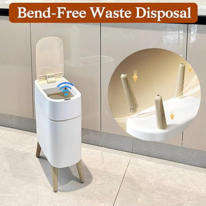 LALASTAR Small Bathroom Trash Can Automatic Touchless, Bathroom Garbage Can with a Lid, Motion Sensor trashcan for Bedroom, Kitchen, Office, 2.5 Gallon, White - color: White-1 Pack