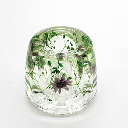 N&N Find Japan Japanese Toothbrush Holder Stand with Real Flower in Acrylic (Star Purple) - color: Star Purple