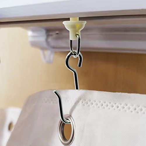 100 Pieces Curtain Slider Track Hooks and Gliders for Shower | Shower Curtain Straight Curved Curtain Track Rollers for Bendable Curtain Track Pulley, Curtain Track Carrier Hooks