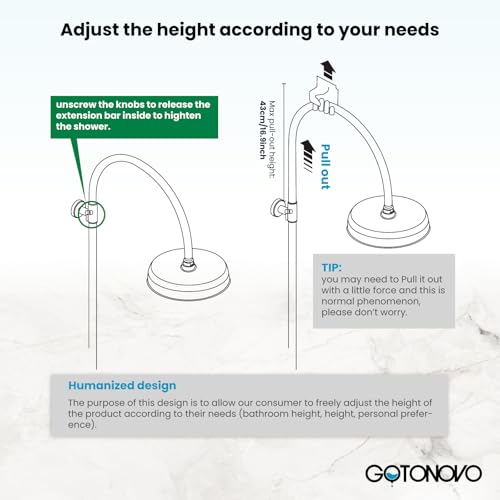 gotonovo Exposed Shower Faucet Set with Tub Spout Oil Rubbed Bronze | Brass Bathroom Shower System,8 Inch Rainfall Head with Handheld Spray and Tub Filler,Adjustable Height,6’’ Hole Distance - color: Bronze