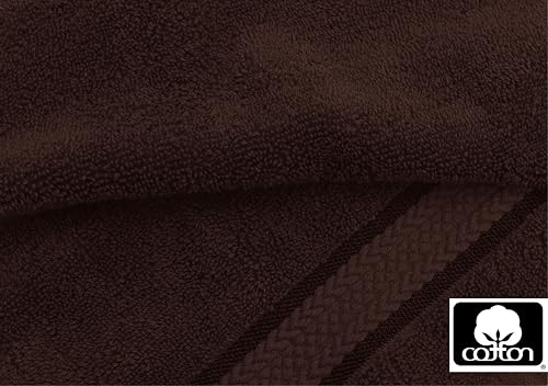 COTTON CRAFT Ultra Soft 6 Piece Towel Set - 100% Cotton Towels - Chocolate | Absorbent 580 GSM Quick Dry Everyday Premium Luxurious Bathroom Towels - 2 Large Bath Towels, 2 Hand Towels, 2 Washcloths - color: Chocolate, size: 6 Piece Towel Set