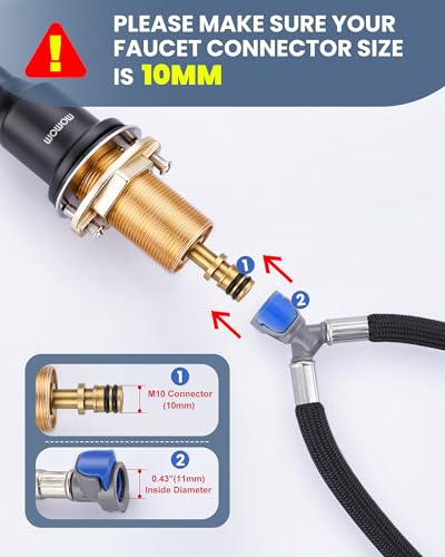 Quick Connect Faucet Hose Replacement, 16 Inch Hot & Cold Water Supply Lines for Widespread Faucet, Bathroom 3 Holes Faucet Water Mixer Line with Fast Lock - size: 16 Inch