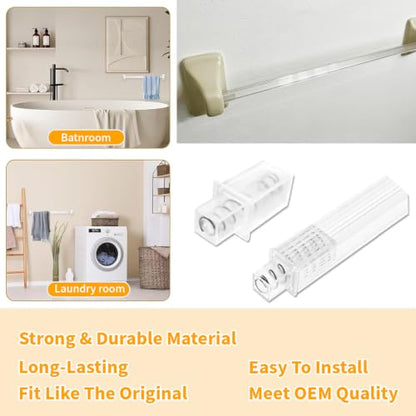 2 Pack 24 Inch Clear Bathroom Towel Bar Replacement Rod Spring End Wall-Mounted Replacement for Bathroom & Kitchen Towel Storage - color: Transparent