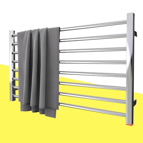 Heated Towel Rack, Towel Warmer with Timer, Wall Mounted hot Towel Warmer Rack for Bathroom, Hardwired or Plug-in Models Wide Towel Heater