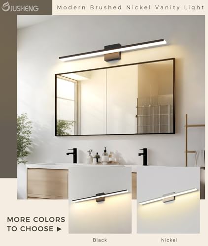 JUSHENG Black Vanity Lights Fixtures LED for Bathroom 5CCT Dimmable LED Bar | 5CCT Dimmable Bathroom Vanity Light Fixtures LED Vanity Light Bar 31.5'' Inch 32W ETL Certificated - color: Black-5CCT, size: 31.5'' Long-Dimmable