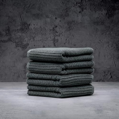 Luxury Performance 4-Piece Hand Towel Set | Patented Quick-Dry Tech | Ultra Soft | 16" W x 30" L | Fossil (Charcoal) - color: Fossil, size: 4 Hand Towels