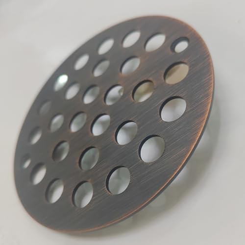 Round 4 Inch Screw-in Floor Drain Cover Replacement Shower Drainer Grate with Screws (Oil Rubbed Bronze) - color: Oil Rubbed Bronze