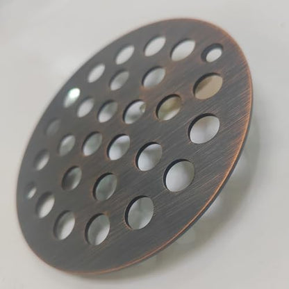 Round 4 Inch Screw-in Floor Drain Cover Replacement Shower Drainer Grate with Screws (Oil Rubbed Bronze) - color: Oil Rubbed Bronze