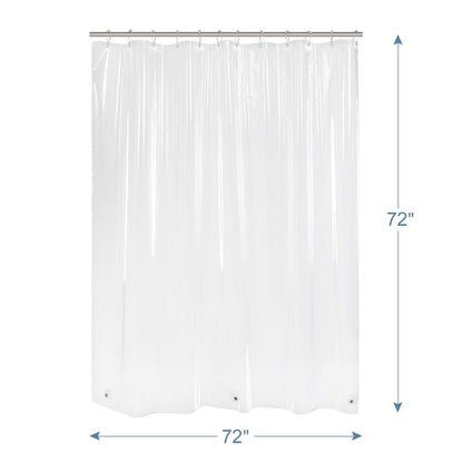 Plastic Shower Curtain Liner with Magnets, 72x72 Clear Shower Liner Medium Weight Waterproof Inside Shower Curtains Liner for Bathroom with Rustproof Grommet - color: Clear, size: 72"W x 72"L (Pack of 1)