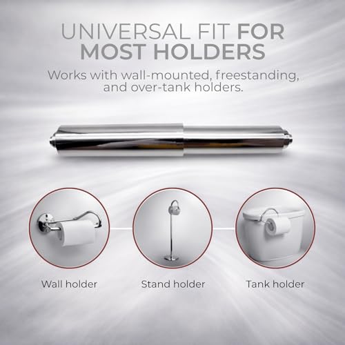 Toilet Paper Holder Spring Rod | Toilet Paper Roller Replacement | Standard & 7 Inch Size Toilet Paper Holder Replacement Rod (1, Chrome) - color: Chrome