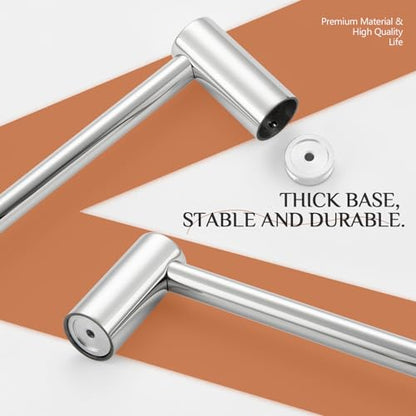 KOKOSIRI Towel Bar Chrome 16-Inch Single Rail Bath Towel Holder for Bathroom Wall Polished Stainless Steel Bathroom Hardware Wall Mounted, B4007CH-L16 - color: Polishd Chrome, size: 16-Inch