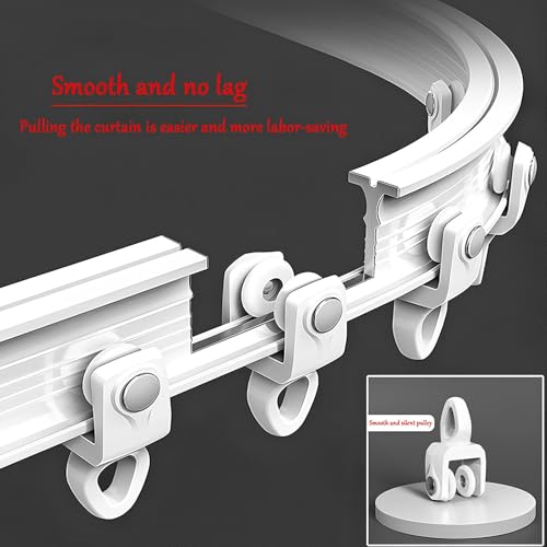 Flexible Bendable Curtain Track, Curved Curtain Rod 1-6m Ceiling Or Wall Mount Curtain Rail For Bay Window Room Divider RV Shower(100cm/3.3ft) - size: 100cm/3.3ft