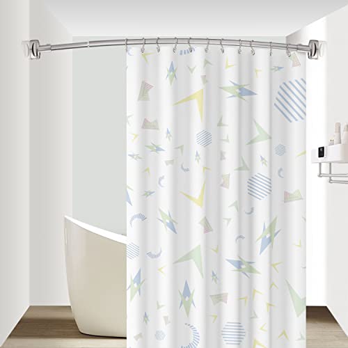 TOPROD Curved Shower Curtain Rod 48-72 Inches Adjustable Round Shower Rods | Brushed Nickel,Rounded Bowed,Stainless Steel,More Shower Space,Need to Drill,for Bathroom, Bathtub - color: Brushed Nickel