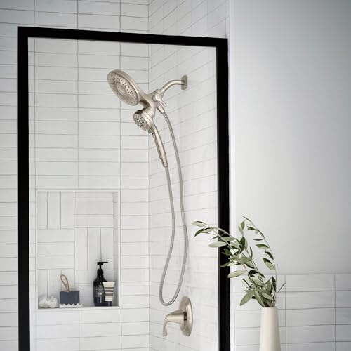Moen 26009SRN Engage Magnetix 2-in-1 Combo Rain Showerhead with Handheld Spray, Magnetic Docking System, Spot Resist Brushed Nickel, 6-Spray Settings, 2.5 GPM | Handheld Spray, Magnetic Docking System, Spot Resist Brushed Nickel, 6-Spray Settings, 2.5 GPM
