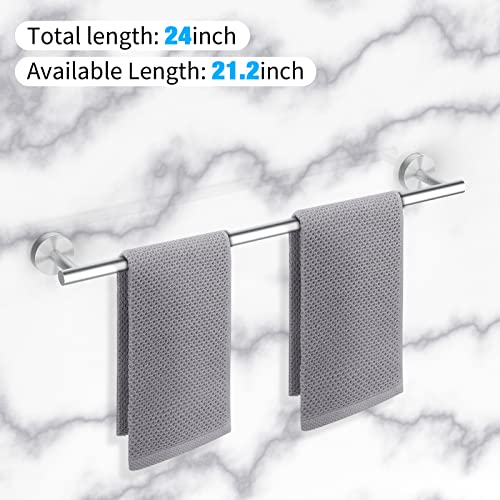 Cilee 2 Pieces Brushed Nickel Bathroom Towel Bar, 24 Inch Towel Holder | Double Towel Racks, Bathroom Towel Holder, Towel Hanger for Bathroom Stainless Steel Wall Mount - color: Brushed Nickel, size: 24inch