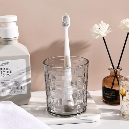 Gaolinci 2 Pcs Bathroom Cups, Clear Acrylic Toothbrush Holder, Tumbler Cup, 13 Oz - color: Clear