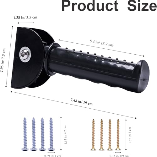 Flip Up Grab Bars for Doorway, Extended Folding Stairs Assist Handle, Ergonomic Non-Slip Grab Handle, Great for Elderly, Handicap, Parkinson's, Support Up to 300 Pounds, Black