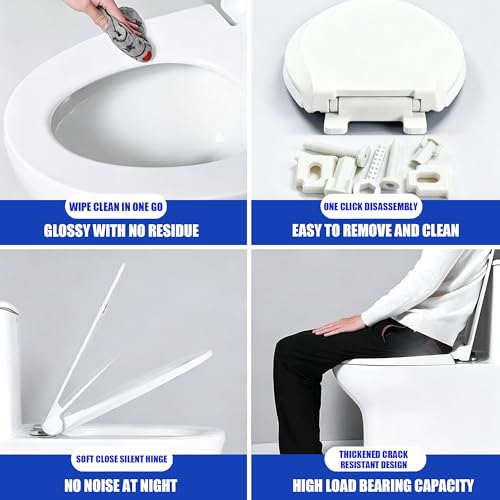 V-Shape Toilet Seat, Soft Close, Quick Release, White PP | Premium polypropylene resists stains, yellowing, cracking, fading, and everyday wear for dependable long-term performance