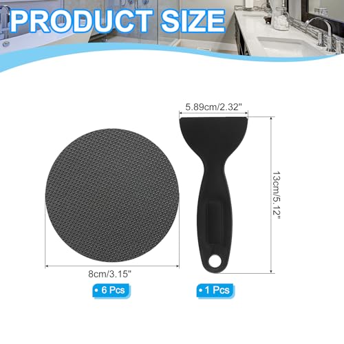 PATIKIL Bathtub Non Slip Stickers, 6 Pack Safety Shower Floor Anti Slip Stickers with Adhesive Decals Scraper for Bath Tub Shower Floor Stair, Gray - color: Gray