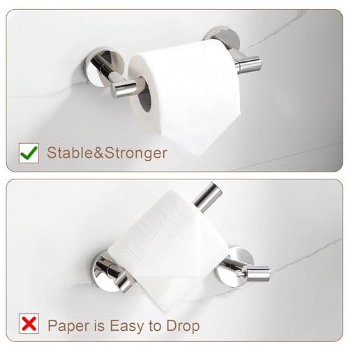 BGL Toilet Paper Holder Mirror Polish Wall Mount, Bathroom Toilet Paper Holder Brushed Nickel SUS 304 Stainless Steel, Double Post Pivoting Toilet Paper Roll Holder for Bathroom RV - color: Mirror Polish