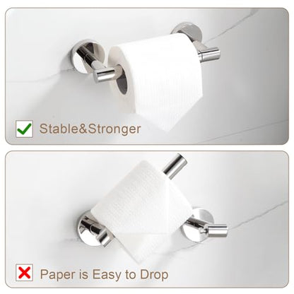 BGL Toilet Paper Holder Mirror Polish Wall Mount, Bathroom Toilet Paper Holder Brushed Nickel SUS 304 Stainless Steel, Double Post Pivoting Toilet Paper Roll Holder for Bathroom RV - color: Mirror Polish