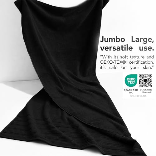 American Soft Linen 100% Cotton Luxury Turkish Towels, 35x70 XL Bath Sheet | Soft Absorbent Quick Dry OEKO Tex Standard 100 Certificated Durable Machine Washable Premium Hotel Quality - color: Black, size: 1 Piece set
