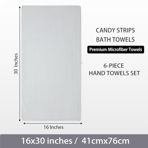 6 Pack Soft Microfiber Hand Towels for Bathroom, 16"x30", White | Face Towels, Highly Absorbent, Quick Dry, Low Lint, Hanging Loop, Lightweight Towels for Guest Bath, Gym, Travel & Kitchen - color: White