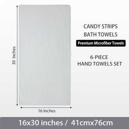 6 Pack Soft Microfiber Hand Towels for Bathroom, 16"x30", White | Face Towels, Highly Absorbent, Quick Dry, Low Lint, Hanging Loop, Lightweight Towels for Guest Bath, Gym, Travel & Kitchen - color: White