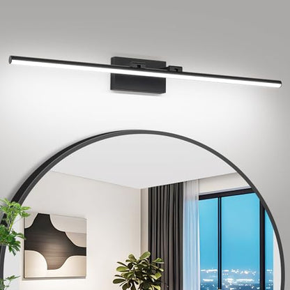 LED Bathroom Vanity Light, Modern Bathroom Light Fixture Over Mirror (Cool White 6000K), Vanity Light Bar with Angle Adjustable, 40 Inch, Black - color: Black-Cool White, size: 40 inch