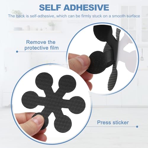 PATIKIL 20 Pcs Non Slip Bathtub Stickers, Anti Slip Shower Stickers with Scraper Bathroom Shower Floor Decals Snowflake Shape Cute Treads Tubs, Black - color: Black