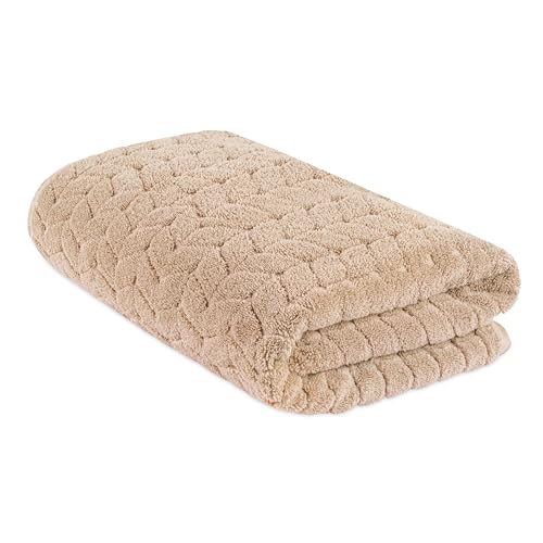 BAGNO MILANO Turkish Cotton Bath Towels, Hand Towels - Soft Plush Jacquard Collection - Highly Absorbent Towel Set (Sand Beige, Bath Sheet 35x70) - color: Sand Beige, size: Bath Sheet 35x70