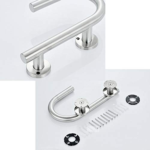 Grab Bars Handle Safety Support Hand Rails, Toilet Paper Holder Grab Bars for Bathroom,Stainless Steel Non Slip Safety Barrier,Restroom Bathroom Shower Living Assist for Free Standing Elderly Disabled
