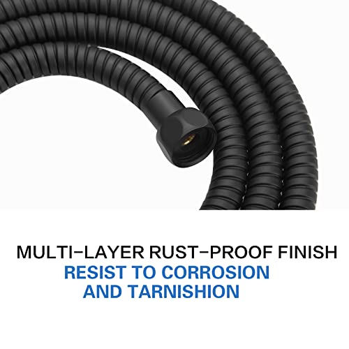 RUMOSE 79 inches Extra Long Shower Hose, Black | Shower Head Extension Hose, Attachment Flexible Handheld Shower Sprayer Hose, Stainless Steel Shower Tube - color: Black, size: 79"