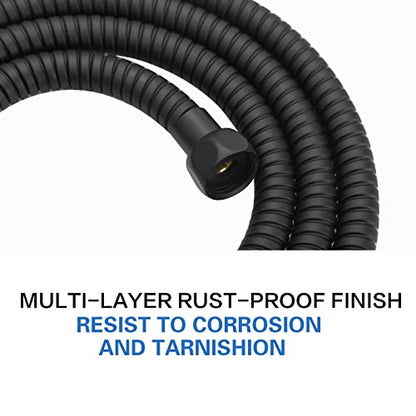 RUMOSE 79 inches Extra Long Shower Hose, Black | Shower Head Extension Hose, Attachment Flexible Handheld Shower Sprayer Hose, Stainless Steel Shower Tube - color: Black, size: 79"