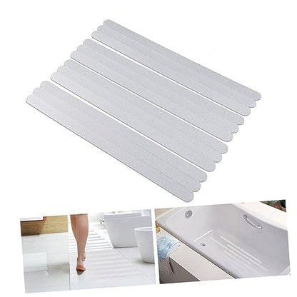 VOSAREA 24pcs Slip Stickers for Bath Safety Transparent Non Slip Strips Adhesive for Bathtubs Showers Stairs and Floors Grip - size: 24 pcs