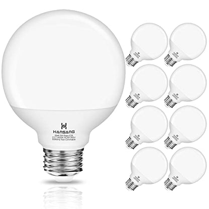 8 Pack G25 LED Globe Light Bulbs 4000K Natural Daylight, E26 Base Bathroom Light Bulb, 60W Incandescent Equivalent, Vanity Mirror Round Light Bulbs, 500LM, Non-Dimmable - color: 4000k(natural Daylight), size: 8 Count (Pack of 1)