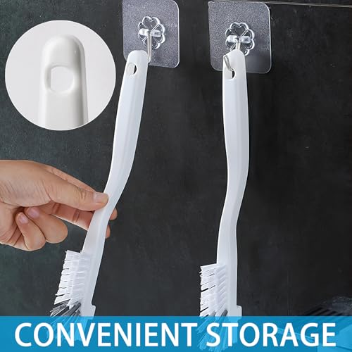GTOTd Kitchen Right Angle Scrub Grout Small Cleaning Brush（2 Pack） | Kitchen Gadgets Gifts for Bottle Bathroom Brushes Household Pot Pan Dishwasher Edge Corners Deep Brush with Stiff Bristles