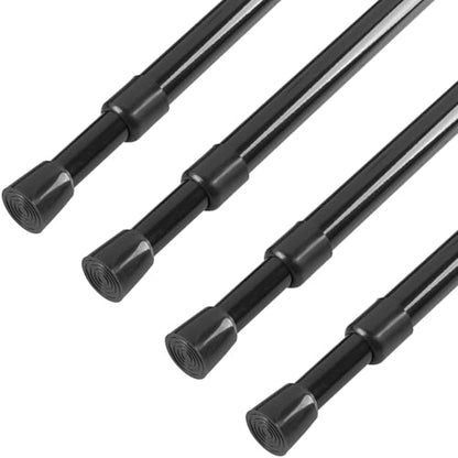KXLife 4 Pack 5/8" Spring Tension Curtain Rod, Adjustable Tension Rods Black 18 to 30 Inch, RV Tension Bars, Tension Rod for Closet - color: Black-4 Pack, size: 18-30Inch